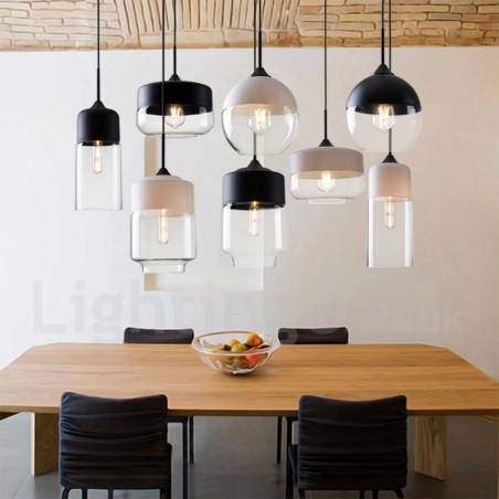 Moderne zeitgenössische Pendelleuchte mit Glasschirm Moderne zeitgenössische Pendelleuchte mit Glasschirm