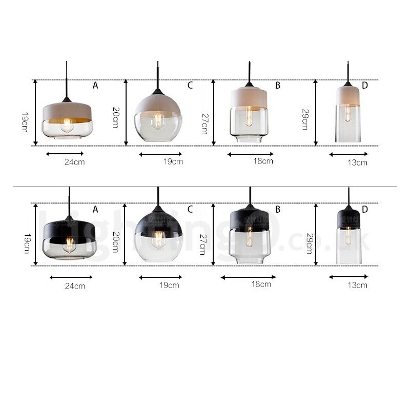 Moderne zeitgenössische Pendelleuchte mit Glasschirm
