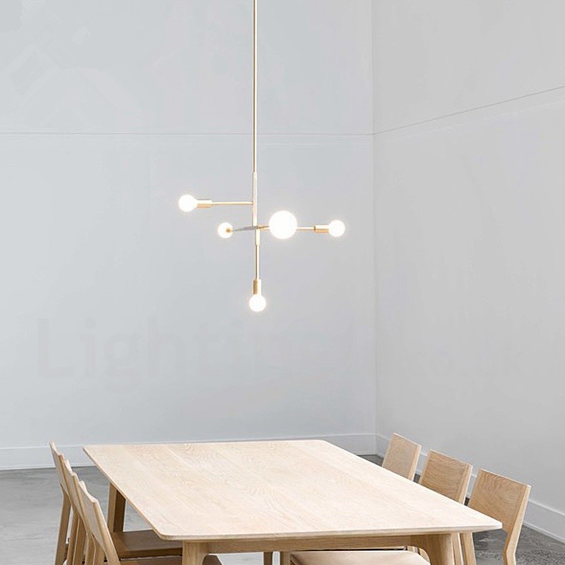 Moderne zeitgenössische Kupfer 5 Licht Kronleuchter Lampe
