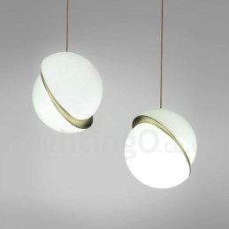 Moderne zeitgenössische Kupfer-Pendelleuchte mit Glasschirm