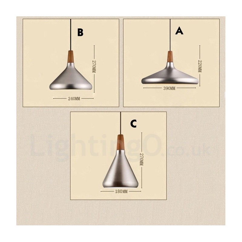 Moderne zeitgenössische Pendelleuchte aus Metall mit 1 Licht