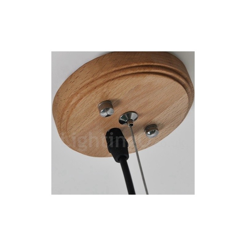 Moderne zeitgenössische Pendelleuchte aus Holz mit 3 Lichtern