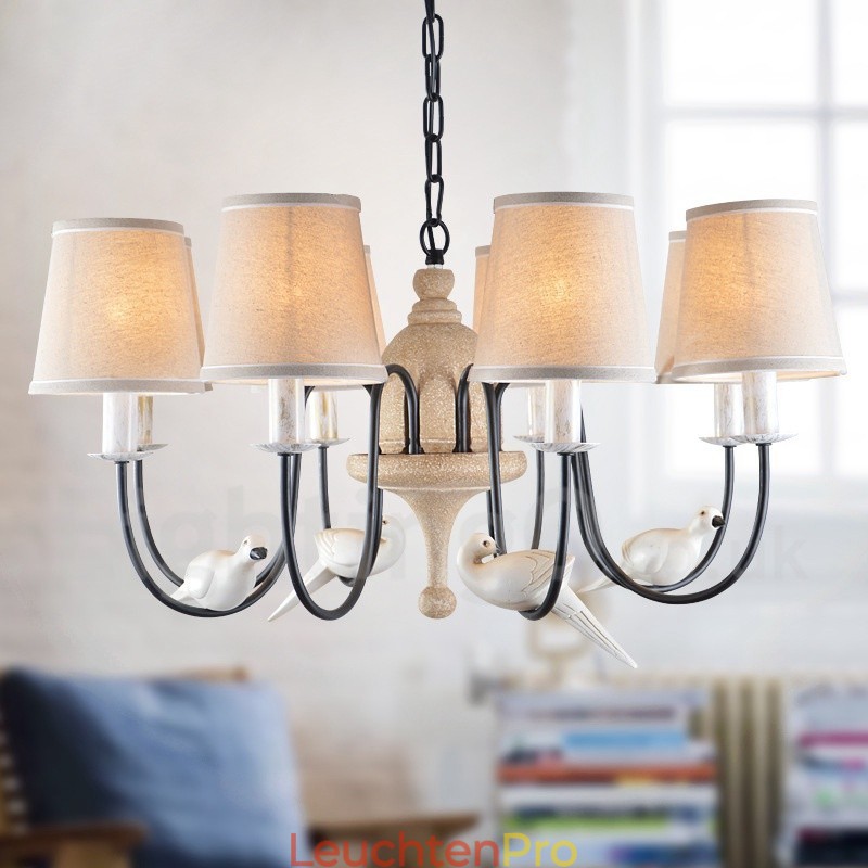 Rustikale Lodge Vintage-Pendelleuchte mit 8 Lichtern
