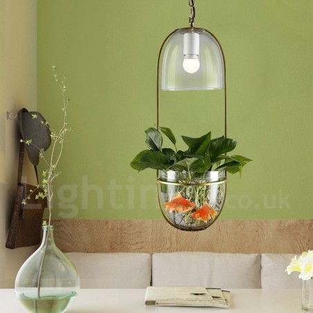 Rustikale Lodge Pendelleuchte aus Metall und Glas Rustikale Lodge Pendelleuchte aus Metall und Glas