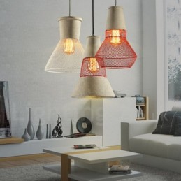 1-flammige rustikale Lodge-Pendelleuchte aus Metallbeton