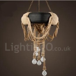 Country Vintage Pendelleuchte mit 6 Lichtern