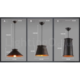 Retro Vintage 1 Licht Metall Pendelleuchte