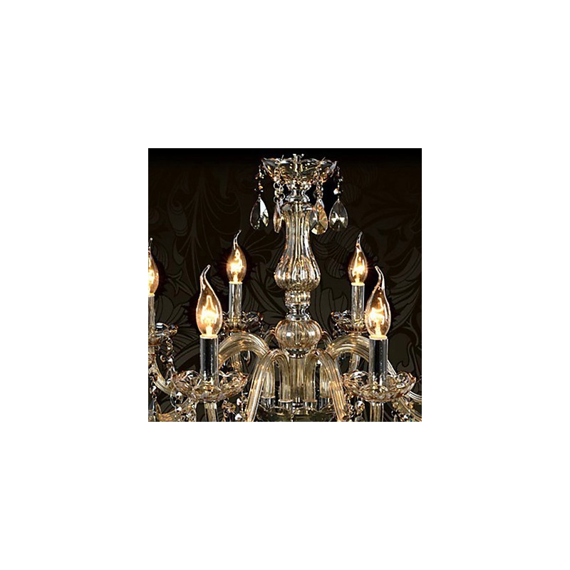 8 Lichter Luxus Kristall Kronleuchter Cognac Farbe K9 Kristall Kronleuchter