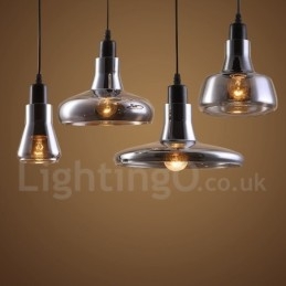 Retro Vintage 1-flammige Pendelleuchte mit Glasschirm