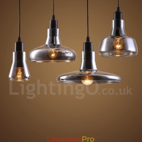 Retro Vintage 1-flammige Pendelleuchte mit Glasschirm Retro Vintage 1-flammige Pendelleuchte mit Glasschirm
