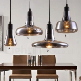 Retro Vintage 1-flammige Pendelleuchte mit Glasschirm