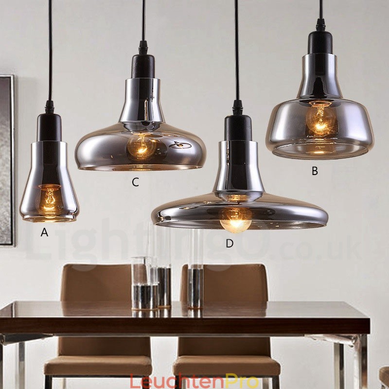 Retro Vintage 1-flammige Pendelleuchte mit Glasschirm