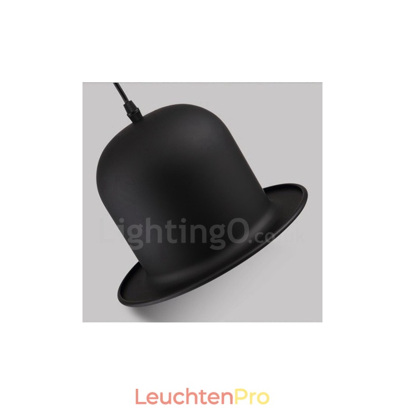 Schwarzes Metall Hutform 1 Licht Retro Vintage Pendelleuchte