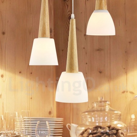 Rustikale Lodge-Pendelleuchte aus Holz mit Glasschirm Rustikale Lodge-Pendelleuchte aus Holz mit Glasschirm