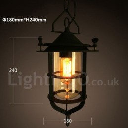 Retro Vintage Metall 1 Licht Pendelleuchte