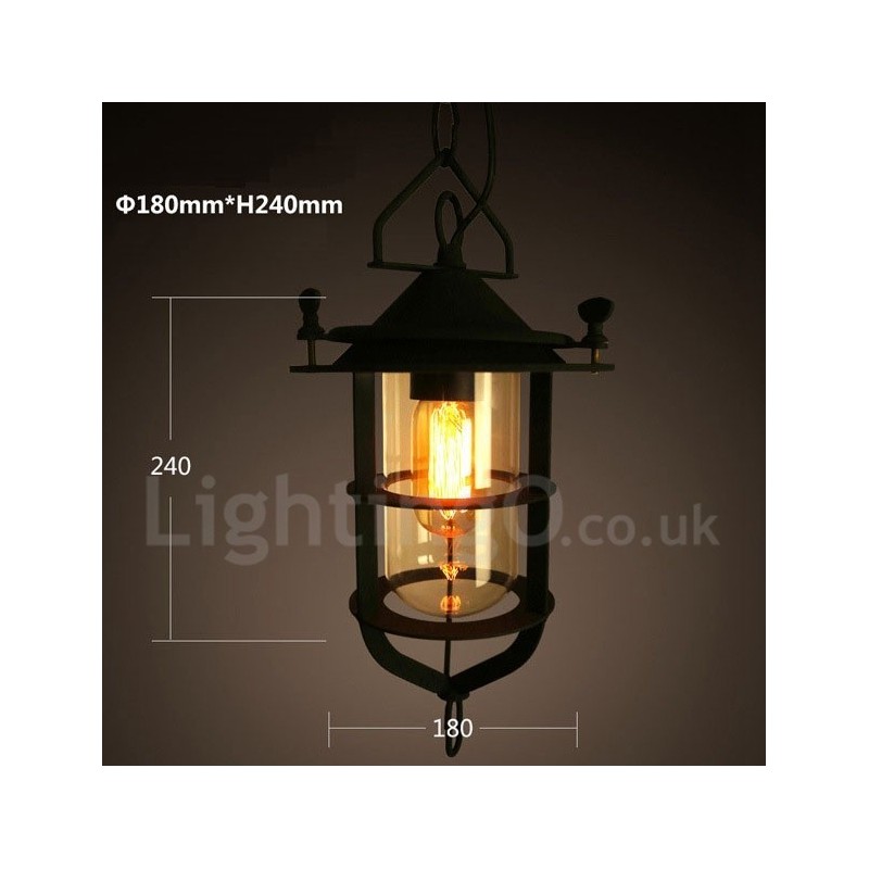 Retro Vintage Metall 1 Licht Pendelleuchte