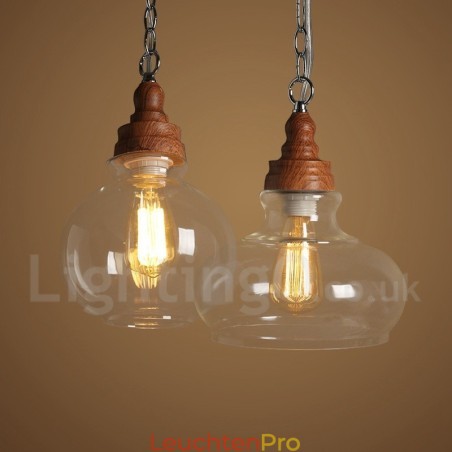 Retro Vintage Pendelleuchte mit Glasschirm Lampe Retro Vintage Pendelleuchte mit Glasschirm Lampe