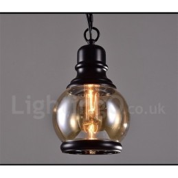 Retro Vintage Pendelleuchte mit Glasschirm Lampe