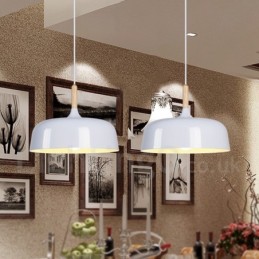 Moderne zeitgenössische Pendelleuchte aus Holz und Metall