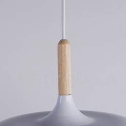Moderne zeitgenössische Pendelleuchte aus Holz und Metall