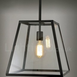 Vintage Pendelleuchte aus Metall mit Glasschirm