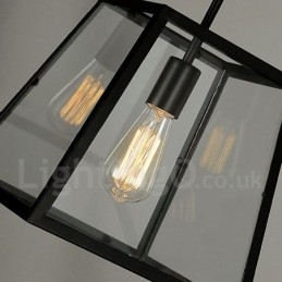 Vintage Pendelleuchte aus Metall mit Glasschirm