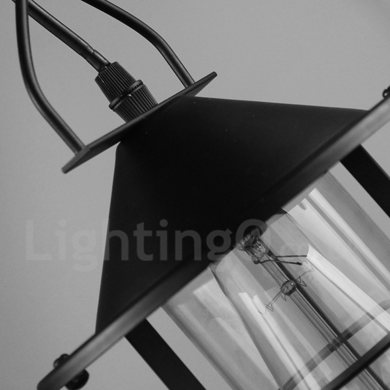 Vintage Pendelleuchte aus Metall mit Glasschirm