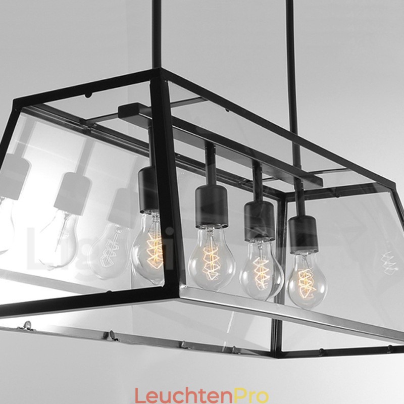 Rustikale Lodge Vintage-Pendelleuchte aus Metall mit Glasschirm