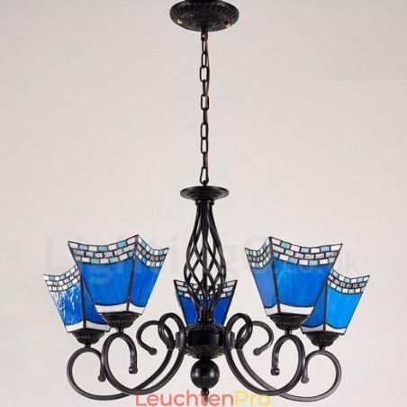 Integrierter Kronleuchter aus Metall im mediterranen Stil mit 5 Lichtern Integrierter Kronleuchter aus Metall im mediterranen Stil mit 5 Lichtern