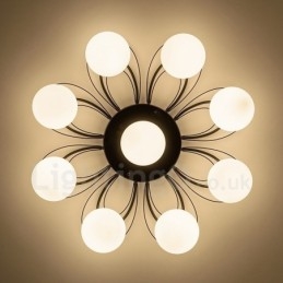 Rustikaler integrierter Kronleuchter mit 9 Lichtern im Lodge-Stil