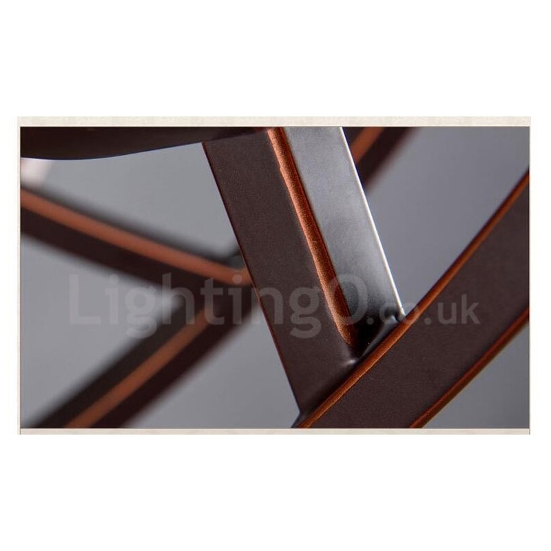 Rustikaler, integrierter Kronleuchter aus Metall mit 8 Lichtern im Lodge-Stil