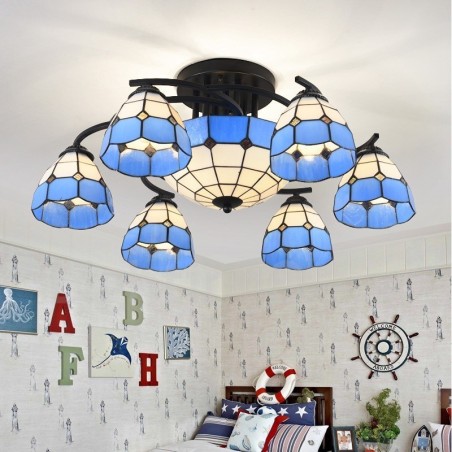 Integrierter Kronleuchter im mediterranen Stil mit 9 Lichtern Integrierter Kronleuchter im mediterranen Stil mit 9 Lichtern