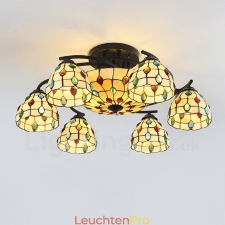 Integrierter Kronleuchter im mediterranen Stil mit 9 Lichtern Integrierter Kronleuchter im mediterranen Stil mit 9 Lichtern