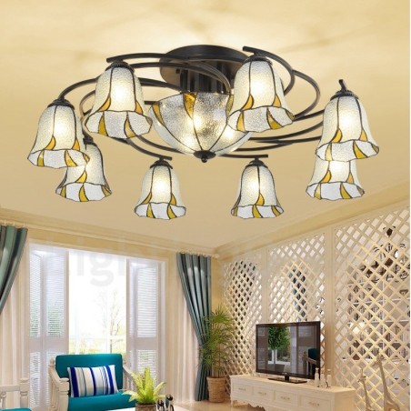 Integrierter Badezimmer-Kronleuchter aus Metall im mediterranen Stil mit 11 Lichtern Integrierter Badezimmer-Kronleuchter aus Metall im mediterranen Stil mit 11 Lichtern