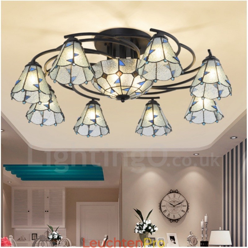 Integrierter Badezimmer-Kronleuchter aus Metall im mediterranen Stil mit 11 Lichtern