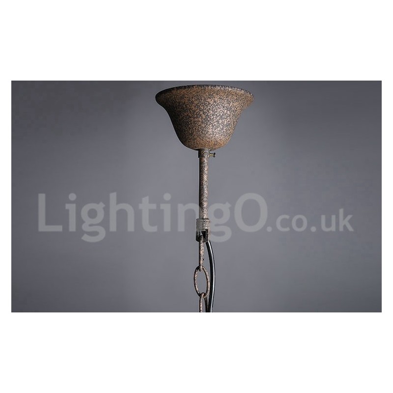 Durchmesser 60CM 80CM Vintage Kristall Malerei Metall Kronleuchter Rostige Farbe Pendelleuchte