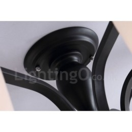 8-flammiger integrierter Kronleuchter aus Metall mit Glasschirm