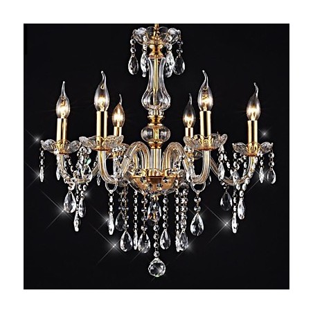 Kronleuchter 6 Lichter Golden Vintage in Kristall Funktion Kronleuchter 6 Lichter Golden Vintage in Kristall Funktion