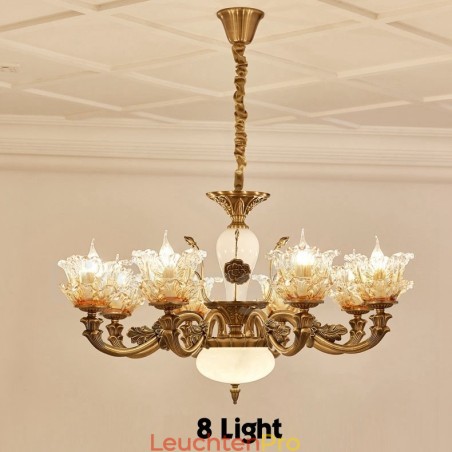 8-flammiger traditioneller klassischer integrierter Kronleuchter aus Metall