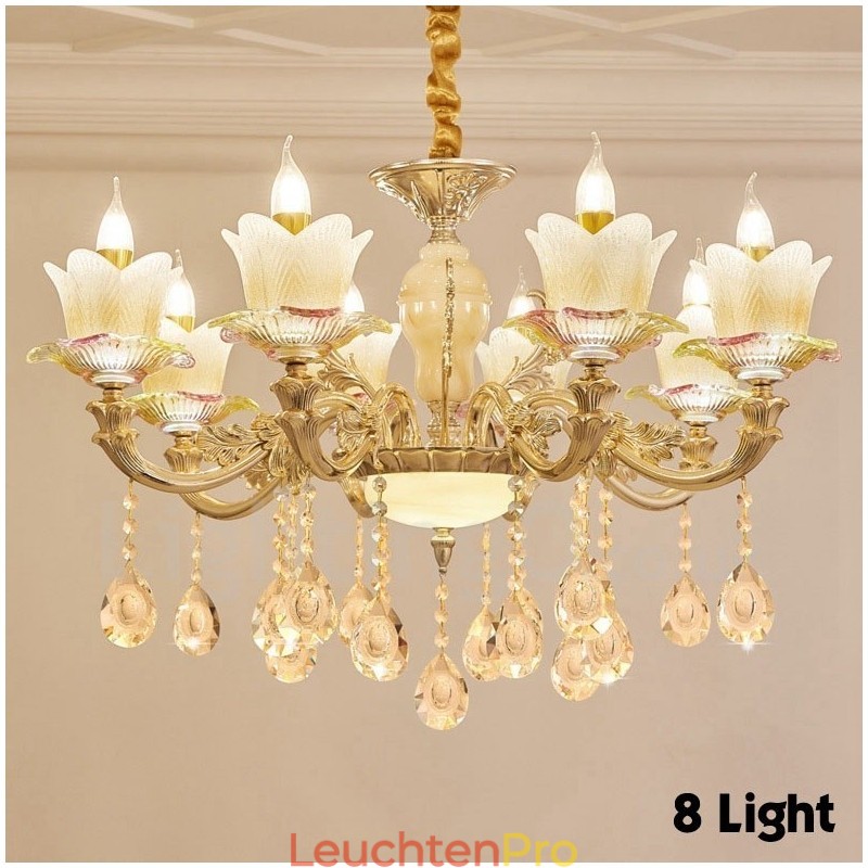 8-flammiger traditioneller klassischer integrierter Kronleuchter aus Metall