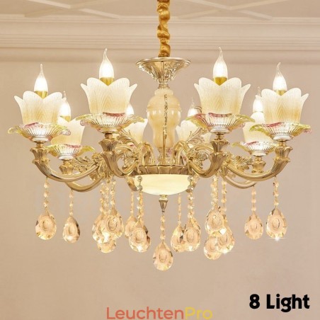 8-flammiger traditioneller klassischer integrierter Kronleuchter aus Metall