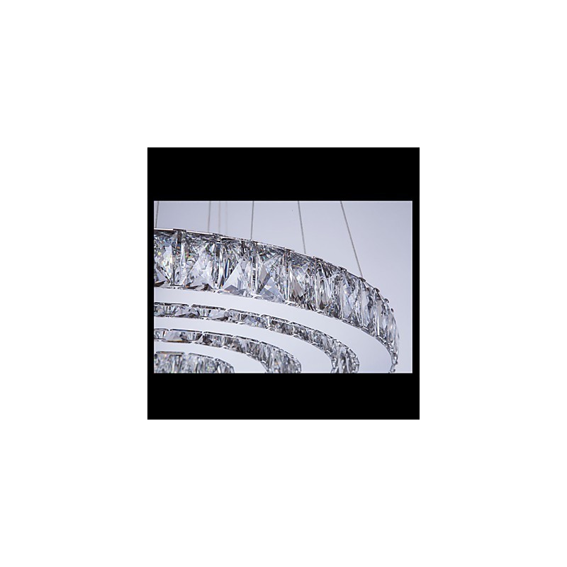 Pendelleuchte Moderne Beleuchtung Warmweiß Drei Ringe D204060 Transparent K9 Große Kristall Deckenleuchten