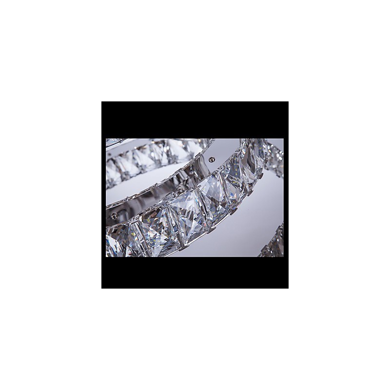 Pendelleuchte Moderne Beleuchtung Warmweiß Drei Ringe D204060 Transparent K9 Große Kristall Deckenleuchten