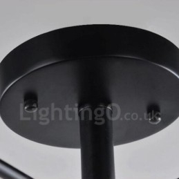 Integrierter Kronleuchter im mediterranen Stil mit 9 Lichtern und Glasschirm