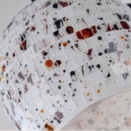 Integrierter Kronleuchter im mediterranen Stil mit 9 Lichtern und Glasschirm