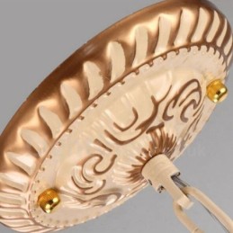 Integrierter Kronleuchter aus Metall im mediterranen Stil mit 9 Lichtern und Glasschirm