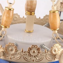 Integrierter Kronleuchter aus Metall im mediterranen Stil mit 9 Lichtern und Glasschirm