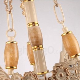 Integrierter Kronleuchter aus Metall im mediterranen Stil mit 11 Lichtern und Glasschirm