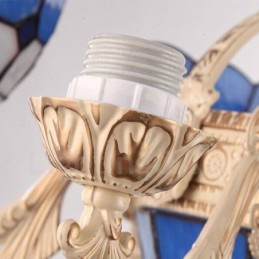 Integrierter Kronleuchter aus Metall im mediterranen Stil mit 11 Lichtern und Glasschirm