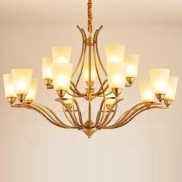Rustikaler, integrierter Kronleuchter aus Metall mit 15 Lichtern im Lodge-Stil